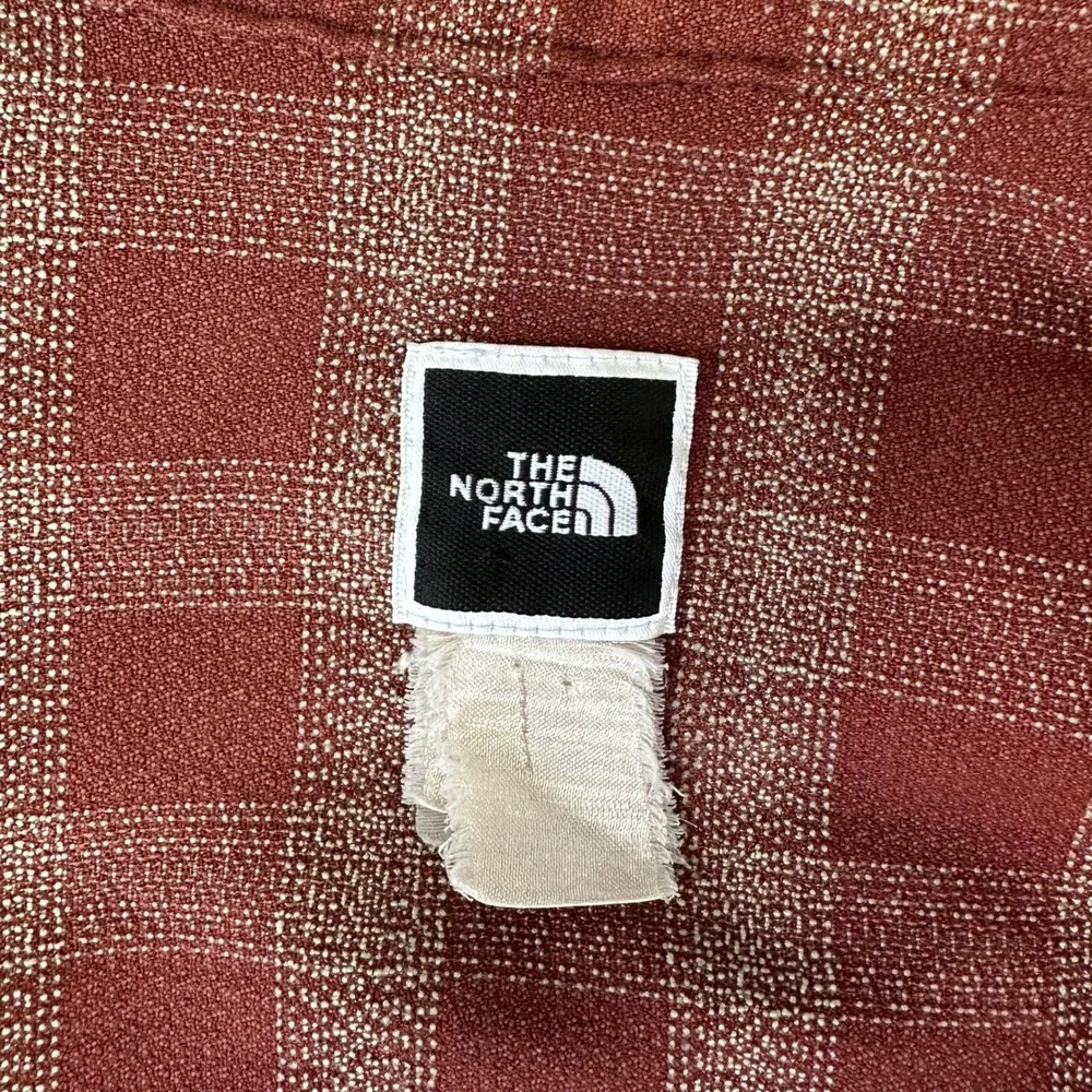 The North Face Plaid Flannel Valley Twill shirt Burnt Orange Textured‎ XL